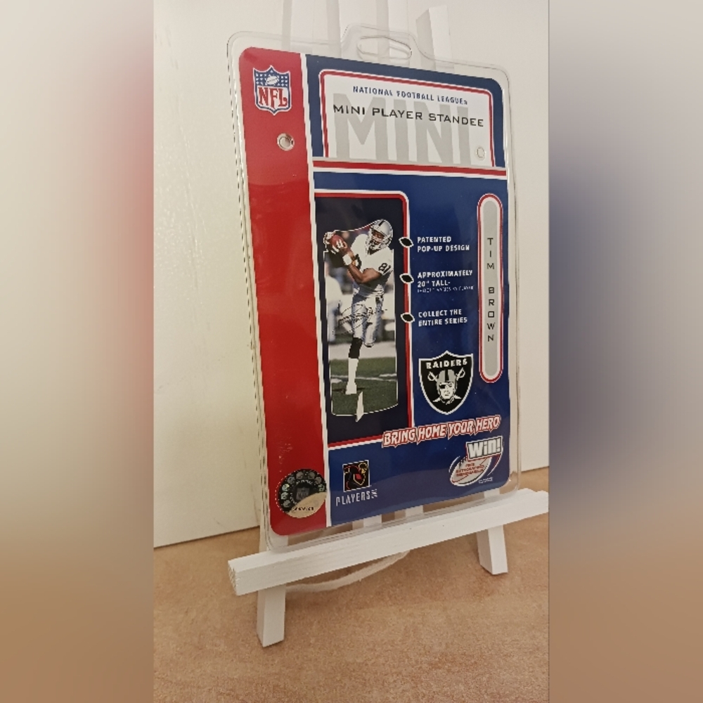 1997 TIM BROWN Skybox Impact Card #81 & Mini Standee 20"